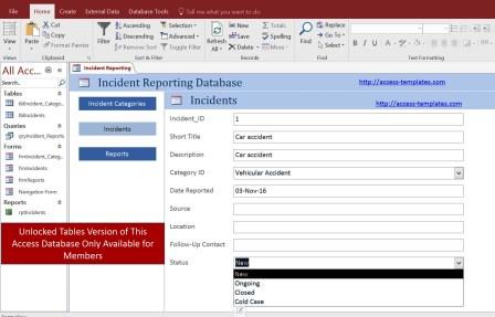 access tracking database templates